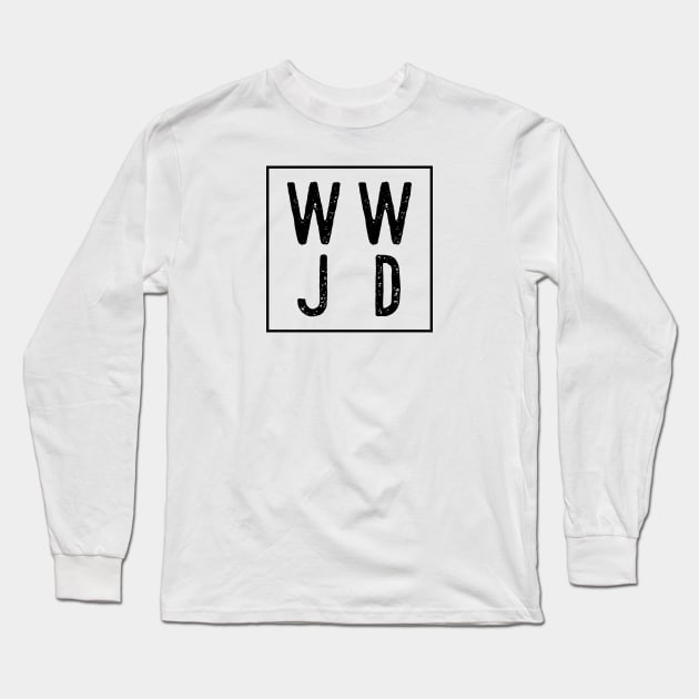 WWJD Square Long Sleeve T-Shirt by Move Mtns